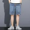 Herren Jeans Denim Shorts Sommer elastische Taille dünne losen Schnürung Casual Hosen Vintage Mode Männer Kleidung Pantalone Hombre