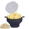 Schüsseln Silikon Popcorn Schüssel Eimer Mikrowelle Maker mit Deckel hitzebeständig erweiterbar