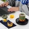 Наборы чайной посуды Стеклянный чайный сервиз Портативный маленький чайник Gongfu с 1 заварочным устройством, 2 чашками и мастер-кружкой Все в одном водонепроницаемом футляре для путешествий