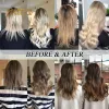 Verlängerungen Straight Clip in menschlichem Haarverlängerungen Remy Haar hellbraun Honigblond Ombre Bayalage natürliche Haarverlängerungen mit Clips 120g