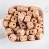 Kovict 12 mm 100-1000 pcs natuurlijke beuken houten letter kralen alfabet voor doe-het-zelf fopspeenketen sieraden maken accessoires maken