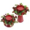 Kandelaars 2 stuks Home Decor Geschilderde ijzeren houder Kerstkandelaars Berry Bureaudecoratie Feest