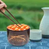 Ensembles de vaisselle Miso Soup Japonais Style Rice Bowl Bols de style japonais avec couvercles de cuisine en mélamine couvert