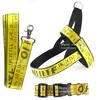 Designer Dog Harness and Leash Set, No Pull Puppy Harness Chest Adjustable, Lightweight Harness & Anti-Twist Pet Lead Combo for Small Medium Dogs Yellow XL B127