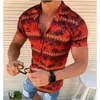 Herren Freizeithemden Kurzarmhemd Hawaiian Beach Holiday Tree 3D-Druck Männliches Revers Kleidung Mode Tops