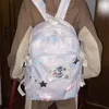 Sacos escolares Coreano Bonito Meninas Todos Jogo Grande Capacidade Mochila Rosa Tie Dye Doce Estudante Schoolbag Y2K Star Patchwork Mochilas Para Mujer