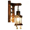 Wall Lamp Vintage Sconce Lights For Home Kerosene Glass Iron Wood Light Fixtures Stair Kitchen Lamps Bathroom Industrial Decor
