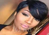 Brazilian bob style wig cut 100 human hair wigs short pixie Indian machine made none lace wig for black women33953959450449