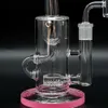 Percolateur en verre Bong, plates-formes de tampons de verre recycler avec banger en quartz, tuyaux en verre de percolateur de couleur, tuyaux d'eau en verre borosilicate, accessoires fumeurs, lisse de hippies