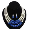 Ensemble de colliers de mariée avec grosses perles, bijoux Vintage, ras du cou, accessoire de mariage, perles multicouches, 240318