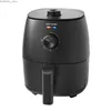 Air Freers Compact Air Fryer Non-Stick Diskmaskin Safe Basket 1150W Black 2.2 Quart Y240402