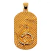 Colares com pingente unissex de aço inoxidável 316L Cool ZODIAC Vintage Gold-Color Free Chain