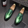 Sapatos casuais homens moda noite vestidos de baile de couro original borlas preto verde deslizamento sapato de condução respirável mocassins homem sneaker