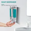 Płynne mydła dozownik łazienki szampon na ścianę i pojemnik na detergent akcesoria kuchenne
