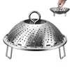 Double Boilers Classic Steamer Basket Collapsible Stainless Steel Food Bun Mesh Vegetable Cooker