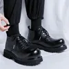 Casual Shoes 2024 Spring Men Leather Flats British Style Breathable Male Formal Round Toe Thick Bottom Business Man