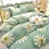 Conjuntos de cama Floral Padrão Estudante Dormitório Macio Conjunto de Quatro Peças Home Bed Sheet Quilt Cover Fronha