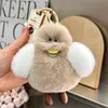 14 cm/5.5 "véritable fourrure de lapin Rex mouette de mer porte-clés à breloques sac accessoires téléphone sac à main pendentif