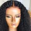 Wigs Kinky Curly Transparent Pre Plucked Lace Front Wig High Ponytail Synthetic For Black Women Heat Resistant Water Wave Baby Hair