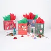 Confezione regalo 12 pezzi Sacchetti di carta per feste di Natale con manici Confezioni natalizie Confezione annuale Set Regali per le vacanze (4 grandi 4 medie piccole)