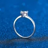 05 Serce Cut Diamond Solitaire zaręczyny Wedding Wedding Pierścień Srebro Srebrne Zestawy ślubne dla kobiet 240402