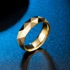 Groupes bijoux de mode 8 mm 24 km anneaux en carbure de tungstène plaqué d'or pour hommes
