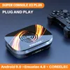 Super Console X3 Plus - Console per giochi retrò compatibile con oltre 50 emulatori come ARCADE/SS/MAME/DC, console per videogiochi Android 9.0 e sistema di gioco 4.6 con 2 controller