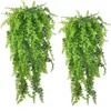 Decorative Flowers Persian Fern Leaves Home Garden Room Decor Hanging Artificial Plant Plastic Vine Grass Wedding Party Wall Decoration