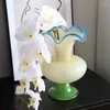 Vazolar Işık Lüks Lüks Retro Dekorasyonlu Fransız El Sanat Vazo Oturma Odası Cam Çiçek Masa Dekorasyonu