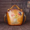 Totes 2024 moda feminina em relevo borboletas e flores retro bolsa balde ombro crossbody alça superior escritório diário