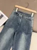 Calça feminina primavera casual cintura alta qualidade jeans