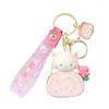 Chaveiros Anime Chaveiro Fun Acessório Bolo Roll Bag Pingente Chaveiro Ornamento Eye Catching Keyrings para Bolsa Dropship