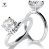 Bagues de fiançailles pour femmes, bague Solitaire en argent Sterling 925, coupe ovale 13ct, couleur D, bandes de diamant de laboratoire VVSI, bijoux 240402