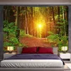 Tapisseries de paysage de forêt d'automne, décoration de maison, tapisserie artistique Hippie bohème, décoration murale suspendue, drap de lit