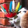 Trasportini per gatti Adorabile fascia per capelli con piume per animali domestici Costume accattivante Uso quotidiano del cane per la famiglia