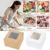 Present Wrap 5/10pcs Cake Cookie Kraft Paper Box Candy Wedding Birthday Party Supplies Baby Shower Gifts Packaging Decoration Accessories