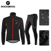 Set di abbigliamento per ciclismo Rockbros Set di pantaloni in vello termico invernale a propulsione a pioggia a prova di ciclismo riflettente meersey set da uomo abbigliamento sportivo da donna