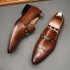 Boots Oxford Man en chaussures en cuir, chaussures habillées, pointu, style anglais.Fabriqué en cuir pur, robe, sculptée, mariée, taille 46