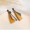 Boucles d'oreilles pendantes 1 paire dernière mode Simple pour femmes en bois Cool oreille Stud hiver triangulaire géométrique accessoires bijoux en cadeau