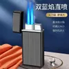 HB-211 Windproect Classic Jet Blue Torch Flame Butane IATAble Gas Cigarett Lighter Creative Smoking Tool for Men