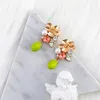 Kolczyki Dangle Makersland Cute Pearl Flower Lemon Drop for Girl