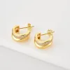 Brincos Andywen 925 Sterling Silver Gold Twist Hooops Brincho Piercing 2022 Mulheres Circle Metal Loops Pendientes Jóias finas