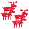 Pillow 4 Pcs Cutlery Holder Christmas Dining Table Elk Shaped Bags Pouches Cloth Tableware Adorable Banquet Party Fork Themed