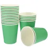 Tek kullanımlık fincan pipetler 50 adet kağıt yeşil parti içiyor St Patrick'in sofra gıda sınıfı içecek tek kullanımlık ziyafet çocuğu