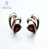 Earrings TBJ Good Clasp earring with natural garnet gemstone 925 sterling silver jewelry elegant design for women best Valentine gift box