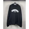 Mens Balenciigas sudadera con capucha con capucha de sudadera con capucha suéteres de manga suéteres altos hombres sueltos b cinta adhesiva larga impresión de letras de papel casual unisex k0 qykm