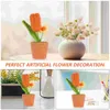 Fleurs décoratives tulipe Pot de fleur Crochet bonsaï simulé ornement décor fournitures pour la maison tricot