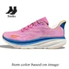 Top Quality Women Mens Bondi 8 Clifton 9 Running Shoes Tripe White Black Pink Foam Yellow Blue Red Free People Cloud Bottoms Athletic Sports Trainers Runners Sneakers