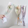 Gift Wrap 10pcs Single Rose Sleeves Flower Wrapping Bag Bouquet Packaging Bags Clear Cellophane Floral Valentine's Day Party Supplies