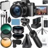 Capture Stunning 4K Footage with 48MP Vlogging Camera for YouTube, Complete with Microphone, Tripod, Wide Angle/Macro Lens, and Content Creator Kit for Travel